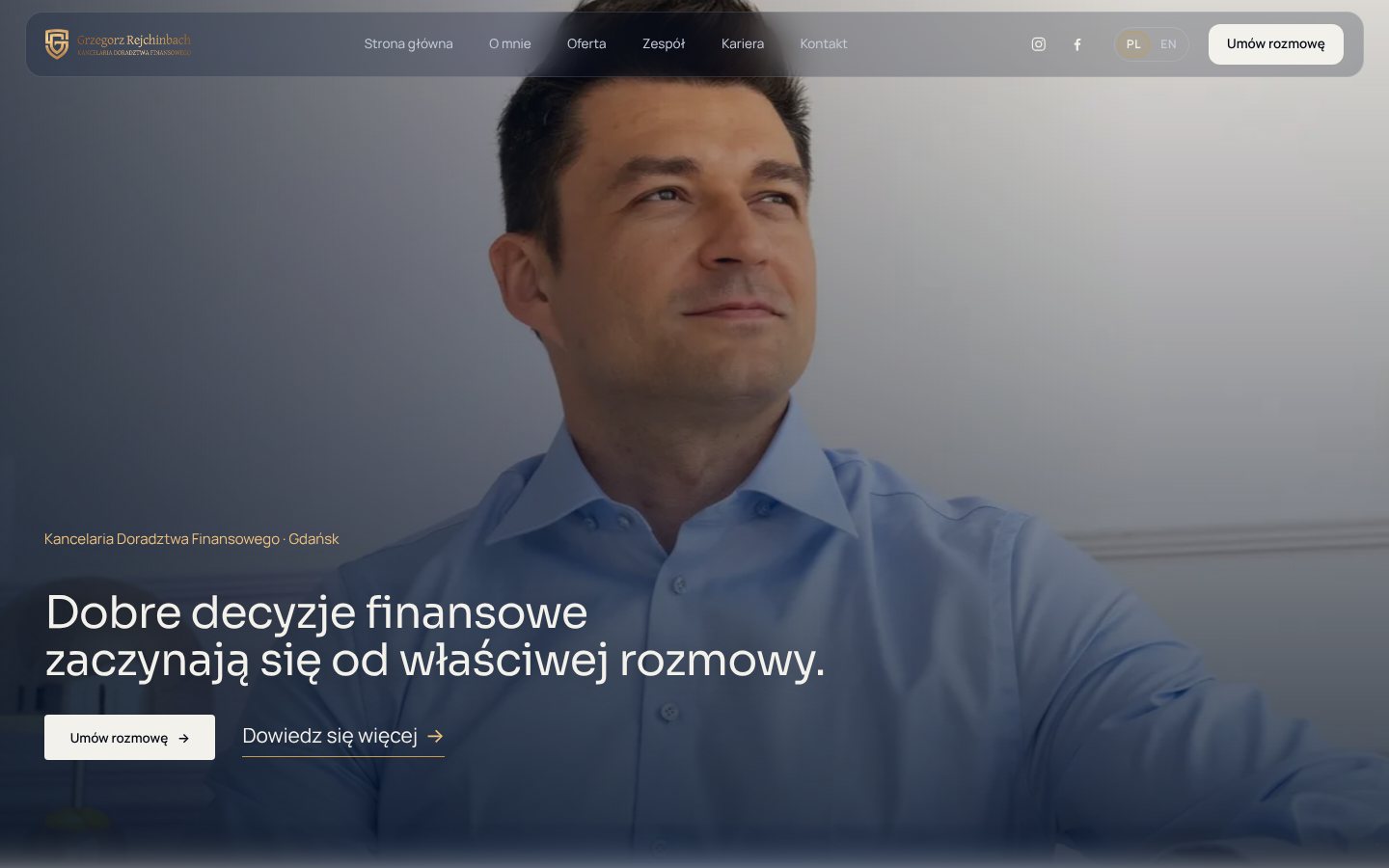 Grzegorz Rejchinbach 金融咨询网站,首页