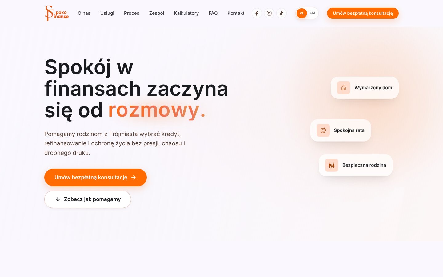 Spoko Finanse 网站,首页